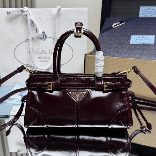PRADA Re-Edition 1995 Mini Patent Leather 프라다 리에디션 1995 미니 페이턴트 레더 토트백 1BA486 버건디 23cm