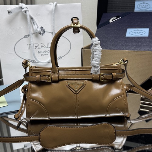 PRADA Re-Edition 1995 Mini Patent Leather 프라다 리에디션 1995 미니 페이턴트 레더 토트백 1BA486 브라운 23cm