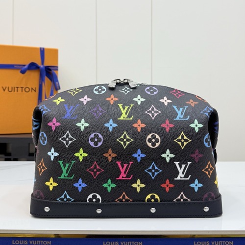 LOUIS VUITTON × TAKASHI MURAKAMI Pochette Cosmétique 루이비통 × 다카시 무라카미 포쉐트 코스메틱 멀티컬러 데님 누아르 M13743 블랙 27CM