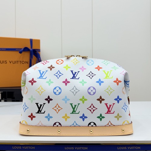 LOUIS VUITTON × TAKASHI MURAKAMI Pochette Cosmétique 루이비통 × 다카시 무라카미 포쉐트 코스메틱 멀티컬러 데님 누아르 M13743 화이트 27CM