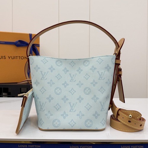 Louis Vuitton All In BB Bucket 루이비통 올 인 BB 버킷 백 M27529 M28355 모노그램 로망스 코팅 캔버스 스카이블루 18cm