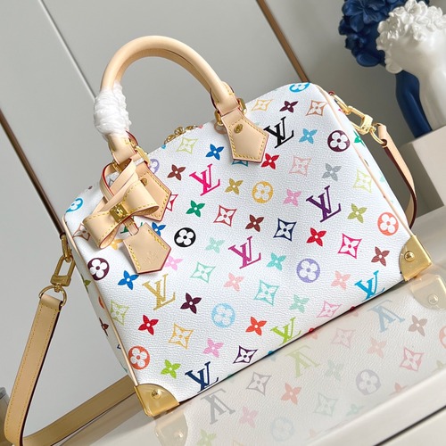 Louis Vuitton Speedy Bandoulière 25 Monogram Multicolore White 루이비통 스피디 반둘리에 25 모노그램 멀티컬러 화이트 M13085 25cm