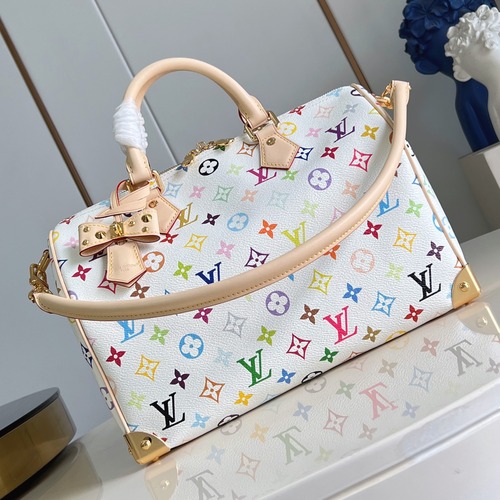 Louis Vuitton Speedy Soft 30 Monogram Multicolore White 루이비통 스피디 소프트 30 모노그램 멀티컬러 화이트 M27789 30cm
