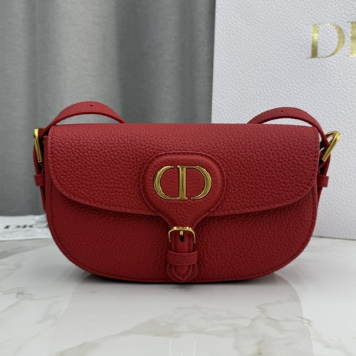 DIOR Bobby East-West Oblique Shoulder Bag 디올 바비 이스트-웨스트 카프스킨 오블리크 숄더백 레드 21cm