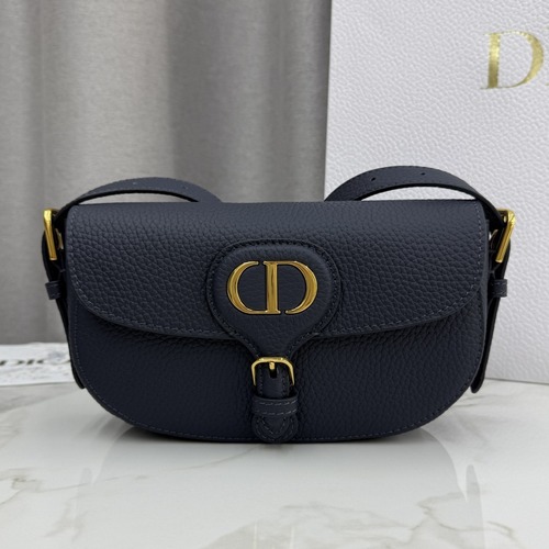 DIOR Bobby East-West Oblique Shoulder Bag 디올 바비 이스트-웨스트 카프스킨 오블리크 숄더백 네이비 21cm