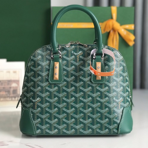 Goyard Vendôme Mini Tote Bag 고야드 방돔 미니 토트백 고야딘 코팅 캔버스 그린 23cm