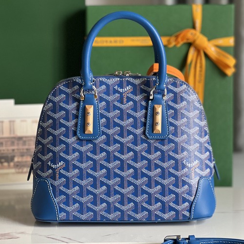 Goyard Vendôme Mini Tote Bag 고야드 방돔 미니 토트백 고야딘 코팅 캔버스 블루 23cm