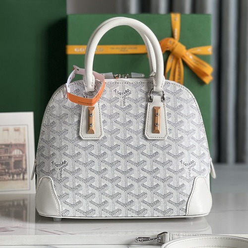 Goyard Vendôme Mini Tote Bag 고야드 방돔 미니 토트백 고야딘 코팅 캔버스 화이트 23cm