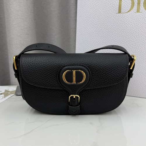 DIOR Bobby East-West Oblique Shoulder Bag 디올 바비 이스트-웨스트 카프스킨 오블리크 숄더백 블랙 21cm