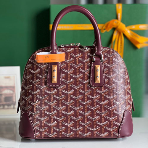 Goyard Vendôme Mini Tote Bag 고야드 방돔 미니 토트백 고야딘 코팅 캔버스 버건디 23cm