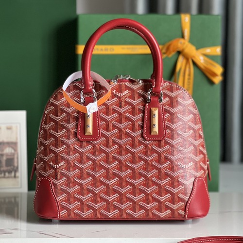 Goyard Vendôme Mini Tote Bag 고야드 방돔 미니 토트백 고야딘 코팅 캔버스 버건디레드  23cm