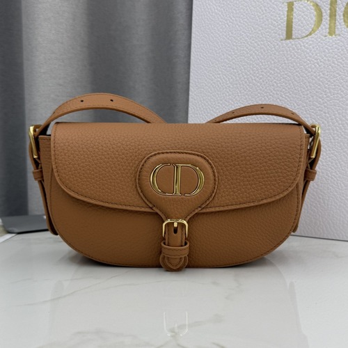 DIOR Bobby East-West Oblique Shoulder Bag 디올 바비 이스트-웨스트 카프스킨 오블리크 숄더백 브라운 21cm