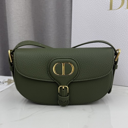 DIOR Bobby East-West Oblique Shoulder Bag 디올 바비 이스트-웨스트 카프스킨 오블리크 숄더백 다크그린 21cm