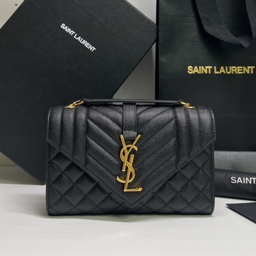 Saint Laurent Envelope Small Chain Wallet 생로랑 엔벨로프 스몰 체인 월렛 600195 금장블랙 21CM