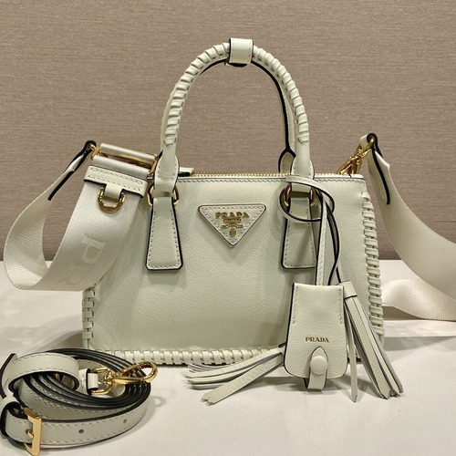 Prada Galleria Mini Saffiano Leather Double Handle Bag 프라다 갤러리아 미니 사피아노 더블 핸들 토트백 1BA916 아이보리21cm