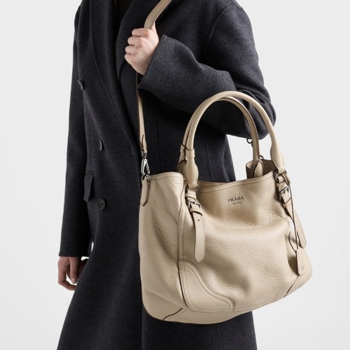 Prada Vitello Daino Leather Tote Bag 프라다 비텔로 다이노 레더 토트백 1BG602 베이지 38cm