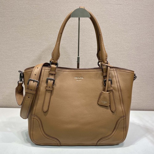 Prada Vitello Daino Leather Tote Bag 프라다 비텔로 다이노 레더 토트백 1BG602 브라운 38cm