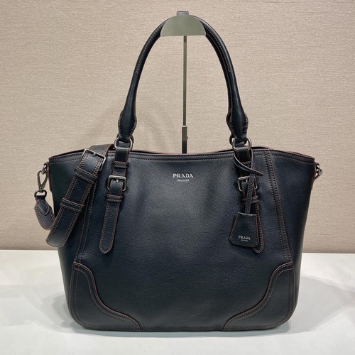 Prada Vitello Daino Leather Tote Bag 프라다 비텔로 다이노 레더 토트백 1BG602 블랙 38cm