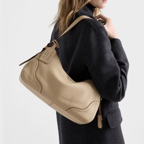 Prada Aimée Medium Leather Hobo Bag 프라다 에메 호보백 미디엄 1BC280 베이지 36cm