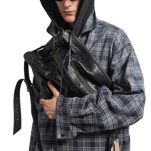 Balenciaga City Moto Clutch Large 발렌시아가 시티 모토백 라지 클러치백 그레이 (8461880180) 38cm