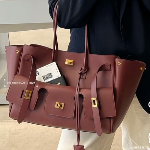Balenciaga Bel Air Small 발렌시아가 벨에어 스몰 탑핸들백 78989 버건디 금장 30cm