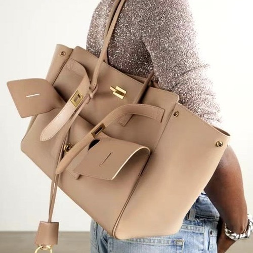 Balenciaga Bel Air Small 발렌시아가 벨에어 스몰 탑핸들백 78989 베이지 금장 30cm