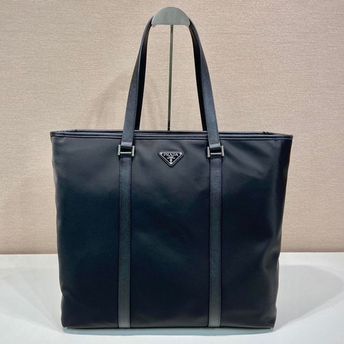 Prada Re-Nylon Tote Bag 프라다 리나일론 사피아노 트리밍 토트백 2VG112 40CM
