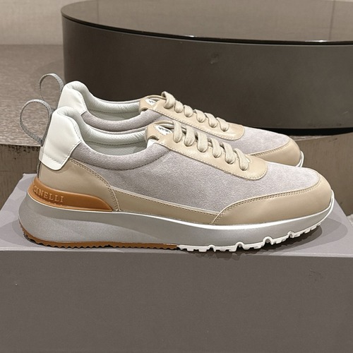 Brunello Cucinelli Leather Low Sneakers 브루넬로 쿠치넬리 가죽 로우 스니커즈 그레이