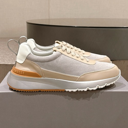 Brunello Cucinelli Leather Low Sneakers 브루넬로 쿠치넬리 가죽 로우 스니커즈 그레이/베이지