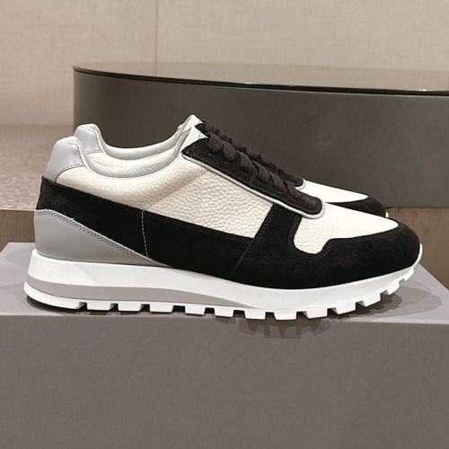 Brunello Cucinelli Leather Low Sneakers 브루넬로 쿠치넬리 가죽 로우 스니커즈 블랙/화이트