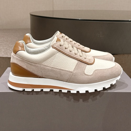 Brunello Cucinelli Leather Low Sneakers 브루넬로 쿠치넬리 가죽 로우 스니커즈 아이보리/베이지
