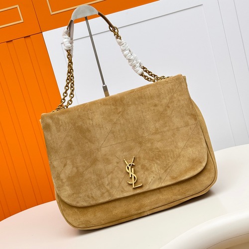 Saint Laurent Jamie Medium Suede Shoulder Bag 생로랑 제이미 미디엄 스웨이드 숄더백 (742431) 베이지 43CM