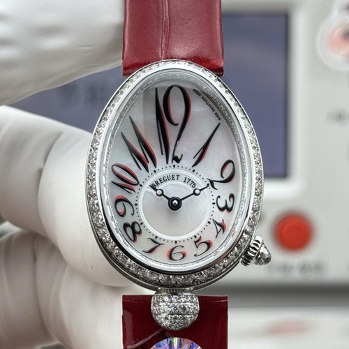 Breguet Reine de Naples Diamond Bezel 브레게 레인 드 네이플 다이아 베젤 여성 오벌 워치 25mm 레드포인트