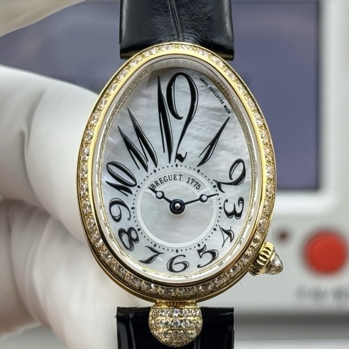 Breguet Reine de Naples Diamond Bezel 브레게 레인 드 네이플 다이아 베젤 여성 오벌 워치 골드베젤 화이트다이얼 25mm 