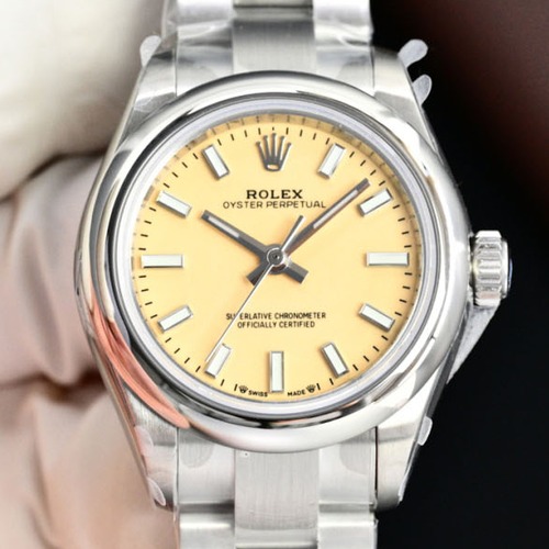 Rolex Oyster Perpetual 28 Automatic 롤렉스 오이스터 퍼페츄얼 28 자동 여성 시계 옐로우다이얼