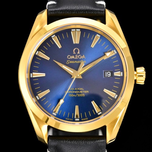 OMEGA Seamaster Aqua Terra 150M 39mm 오메가 씨마스터 아쿠아 테라 150M 골드베젤 블루다이얼 39mm