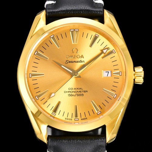 OMEGA Seamaster Aqua Terra 150M 39mm 오메가 씨마스터 아쿠아 테라 150M 골드베젤 골드다이얼 39mm
