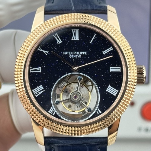 Patek Philippe Calatrava Tourbillon 42mm 파텍필립 칼라트라바 투르비용 블랙 파리 네일 기요셰 다이얼 골드베젤 42mm
