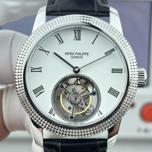 Patek Philippe Calatrava Tourbillon 42mm 파텍필립 칼라트라바 투르비용 화이트 파리 네일 기요셰 다이얼 42mm