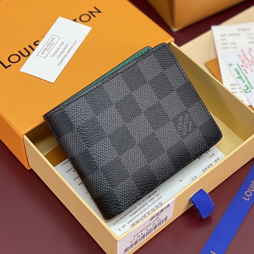 Louis Vuitton Multiple Wallet 루이비통 멀티플 월렛 반지갑 N40839 다미에 그라파이트 캔버스 그린 라이닝 12cm
