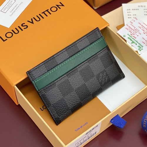 Louis Vuitton Neo Card Holder 루이비통 네오 카드 홀더 카드지갑 N40837 다미에 그라파이트 × 모노그램 마카사르 캔버스 그린 라이닝 11cm