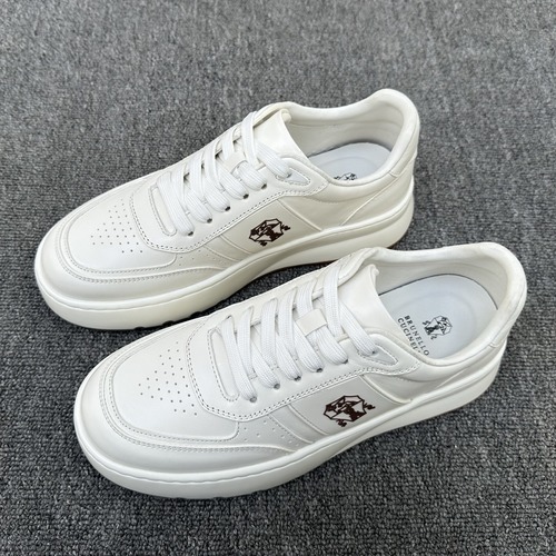 Brunello Cucinelli 브루넬로 쿠치넬리 남성 송아지 가죽 스니커즈 화이트