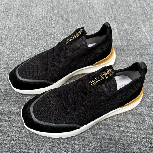 Brunello Cucinelli 브루넬로 쿠치넬리 남성 송아지 가죽 스니커즈 블랙