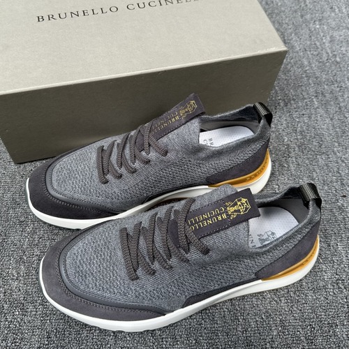 Brunello Cucinelli 브루넬로 쿠치넬리 남성 송아지 가죽 스니커즈 그레이