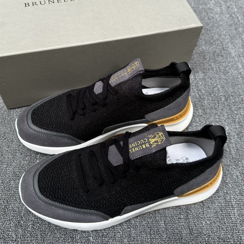 Brunello Cucinelli 브루넬로 쿠치넬리 남성 송아지 가죽 스니커즈 그레이/블랙