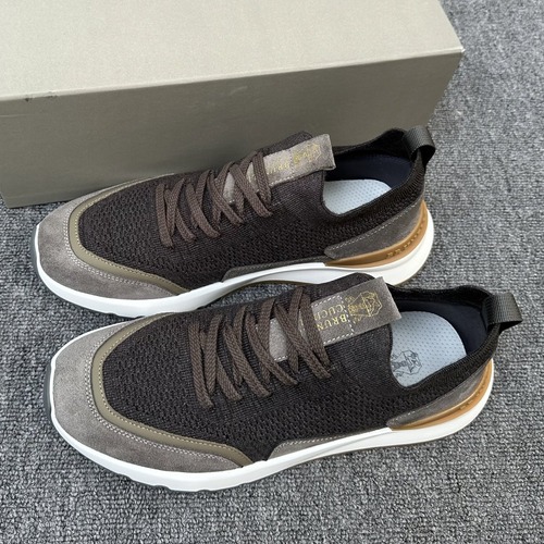 Brunello Cucinelli 브루넬로 쿠치넬리 남성 송아지 가죽 스니커즈 브라운