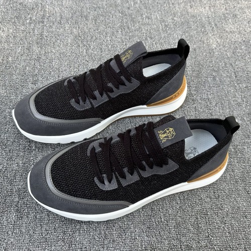 Brunello Cucinelli 브루넬로 쿠치넬리 남성 송아지 가죽 스니커즈 다크그레이