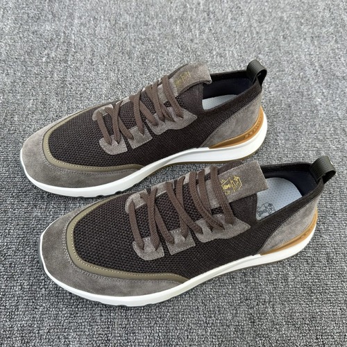 Brunello Cucinelli 브루넬로 쿠치넬리 남성 송아지 가죽 스니커즈 브라운