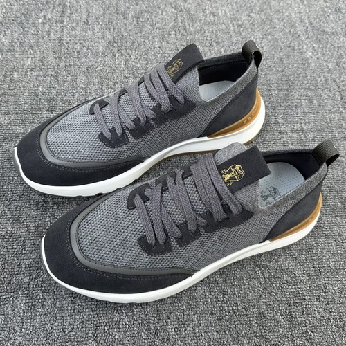 Brunello Cucinelli 브루넬로 쿠치넬리 남성 송아지 가죽 스니커즈 그레이