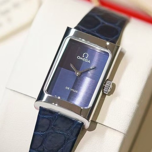 Omega De Ville Rectangular Quartz 오메가 드 빌 클래식 드레스워치 쿼츠 여성 네이비무광 17.35mm(러그 제외)